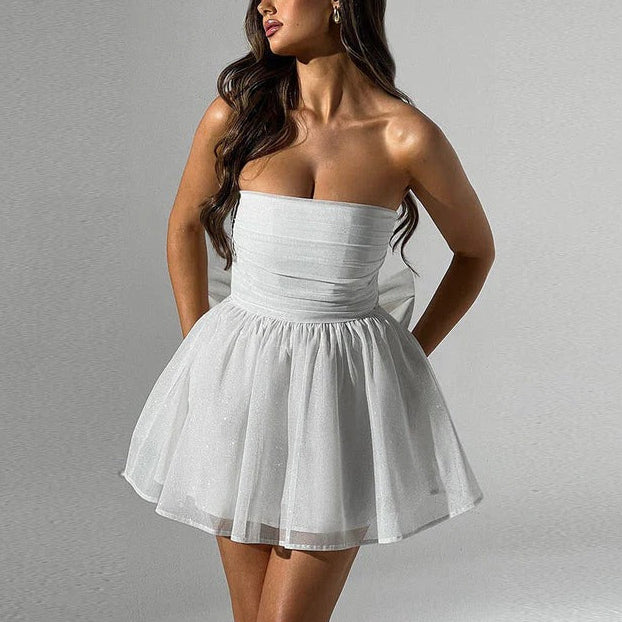 Tiana | Glitter Ruched Mini Dress